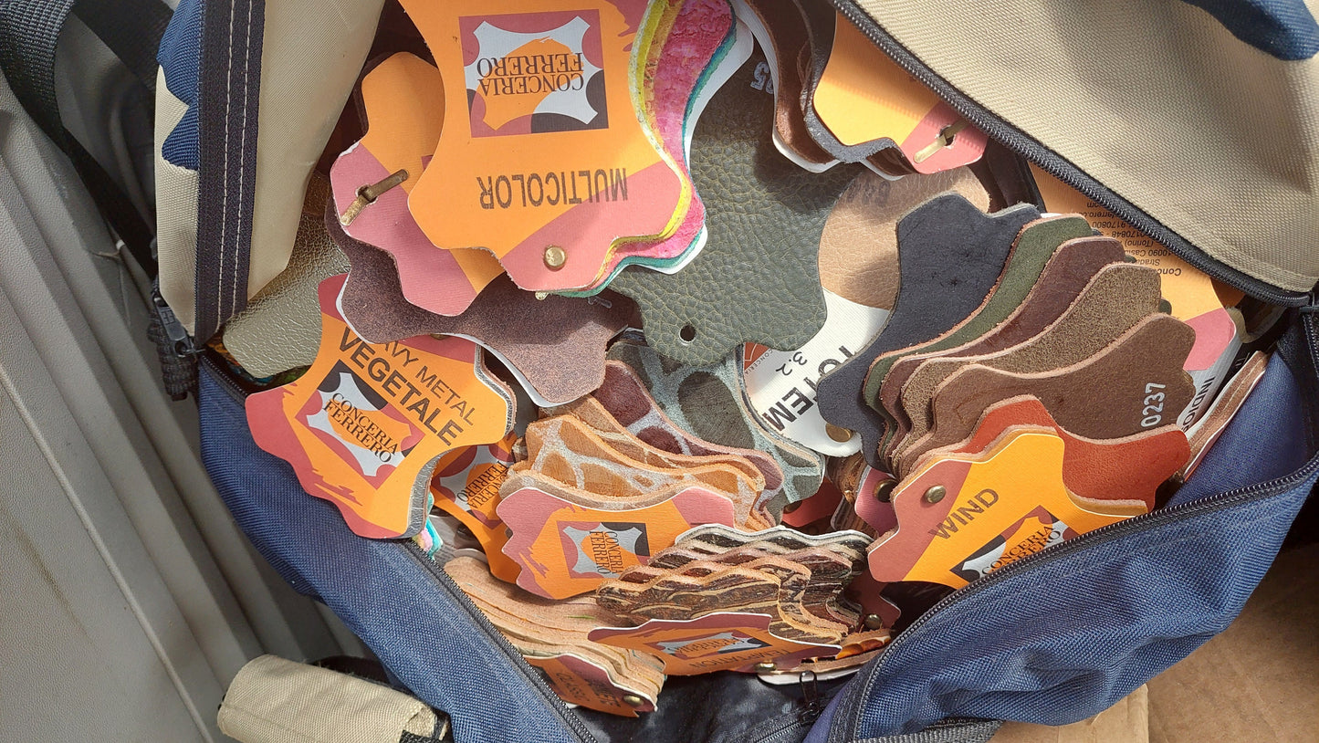 Leather Swatch Booklets - RANDOM SELECTION - variety of textures/shapes/finishes/types