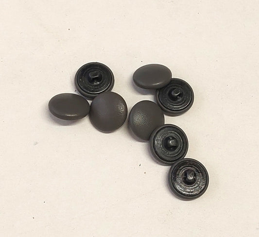 30 Line, Cowhide Leather Covered, Hopper Back Buttons in Warm Gray (8 PC.)