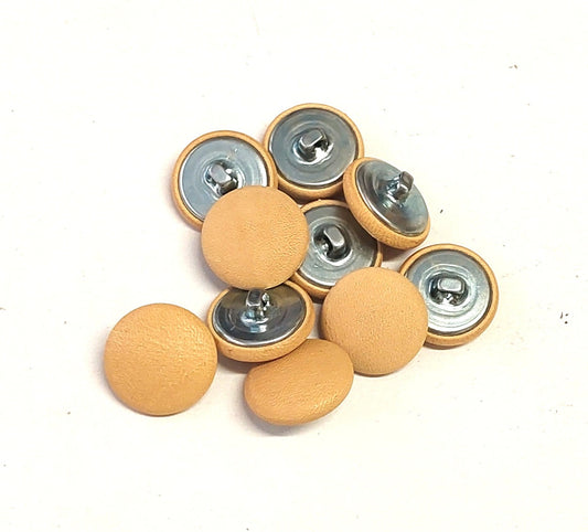 Cowhide Covered, Hopper Back Buttons in Mustard Yellow (10 PC.)