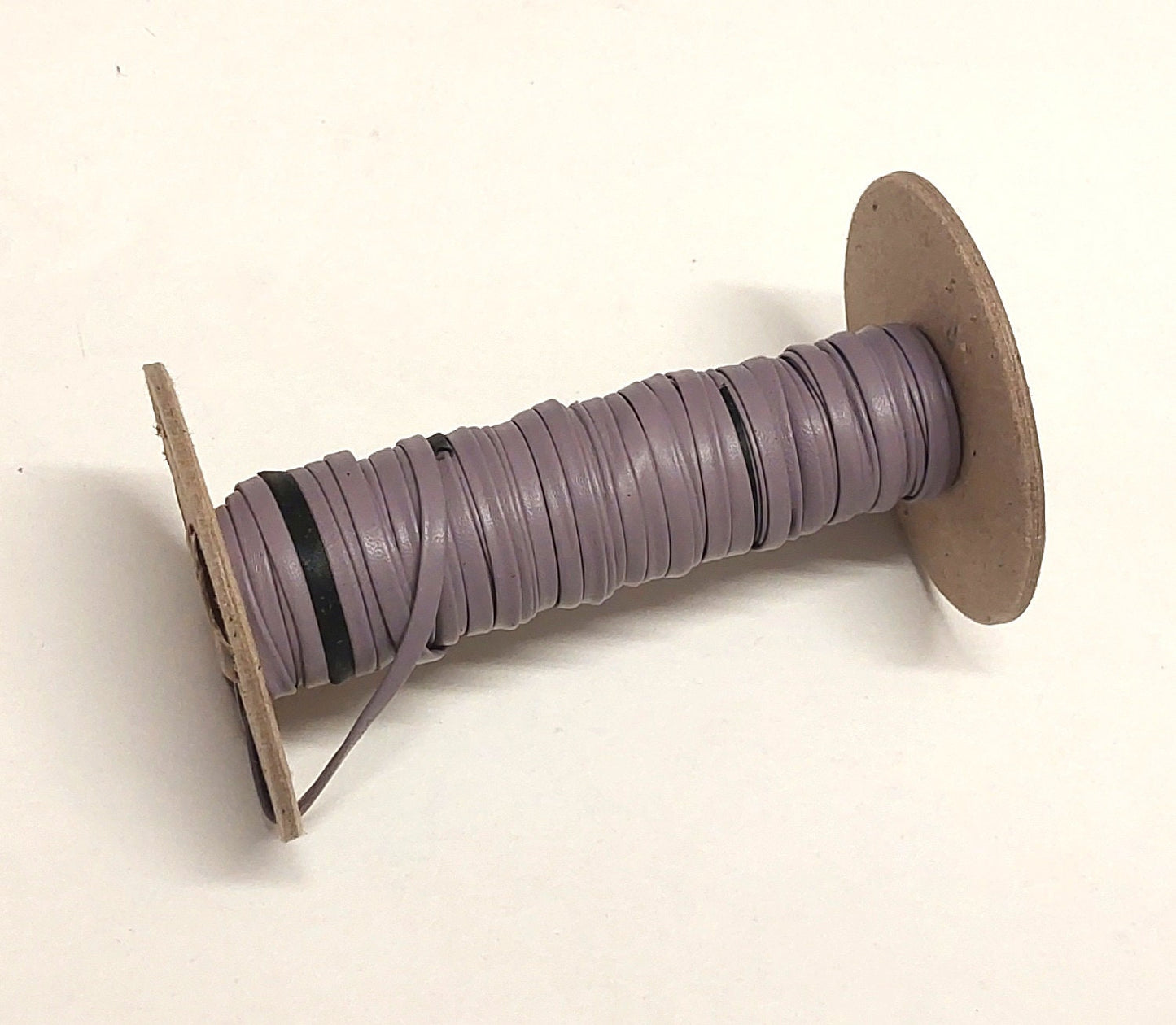 1/8" Double-folded in Genuine Cowhide Leather Lacing in Lilac (11.5 yds) 0125BC - genuine leather; stripping; cord; sewing; crafts