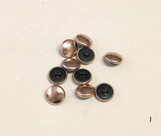 30 Line, Covered, Hopper Back Buttons in Gold Pig Leather (10 PC.)