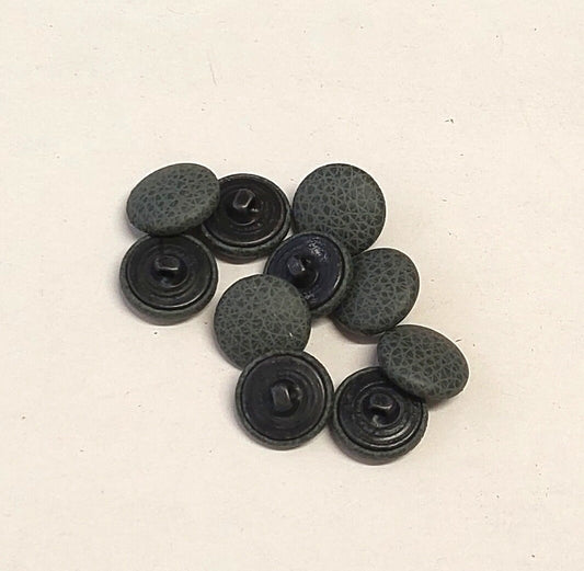 36 Line, Cowhide Leather Covered, Hopper Back Buttons in Stone Gray (10 PC.)