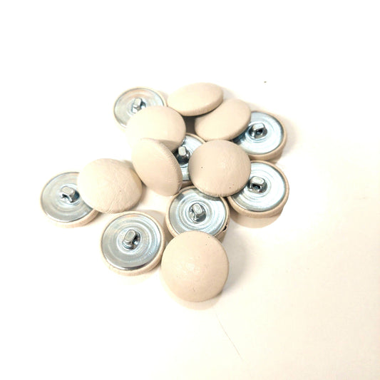 Cowhide Covered, Hopper Back Buttons in Cream (12 PC.)