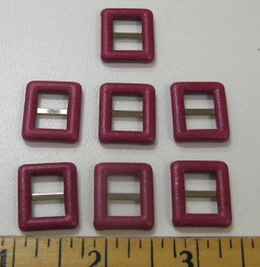 Covered Buckle 3/8" Fucshia Leather Fushia pink fuschia