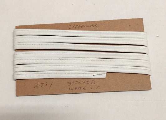 3/8" Stitched and Reinforced Real Leather Cord in Dirty White LT Cowhide (2 yards) 3772XDB Irregular *card*