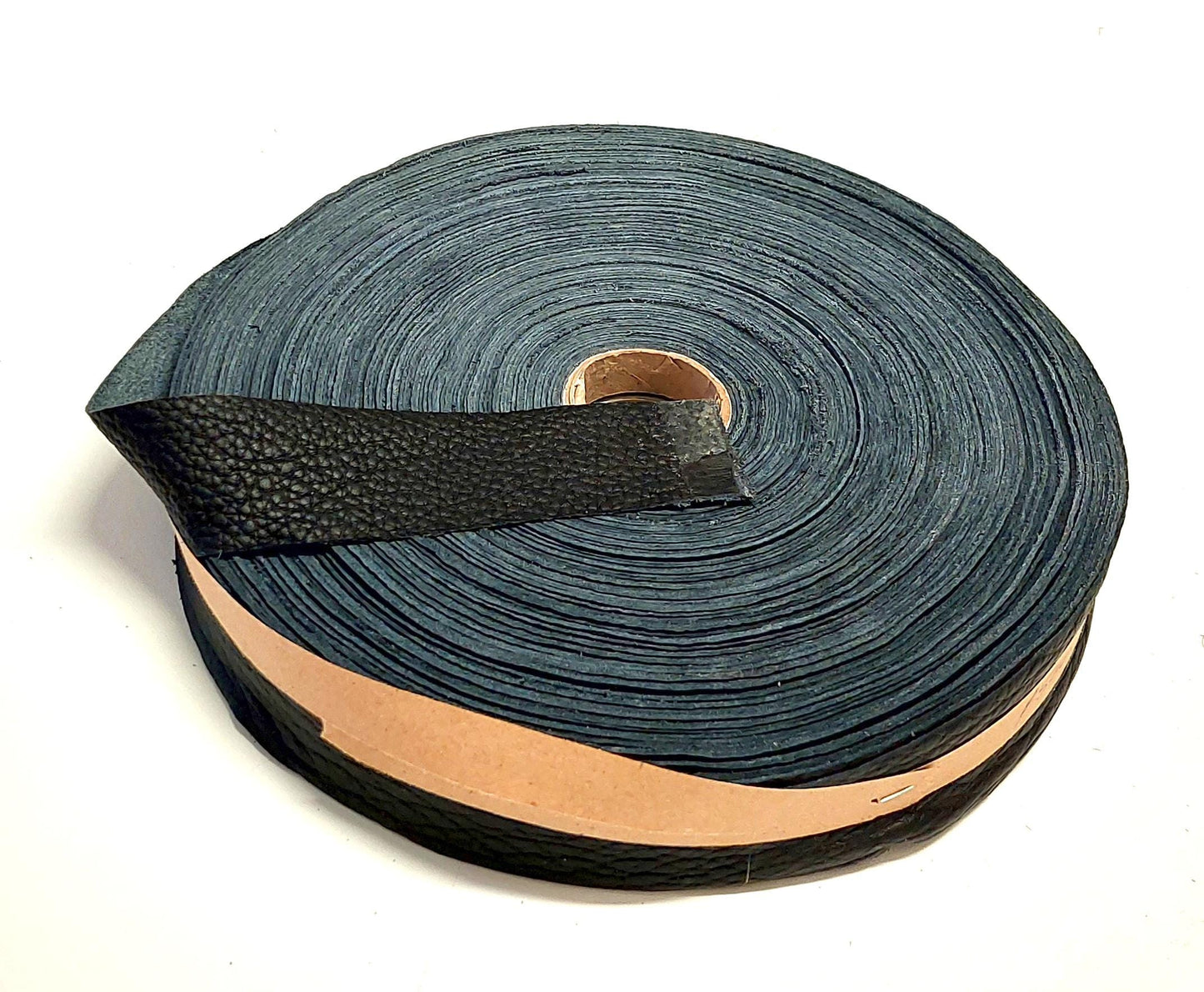1-1/2" Flat, Cowhide Leather Binding in Black Laguna (2 YDS) 1500FDG trim tape; edge binding; leather tape