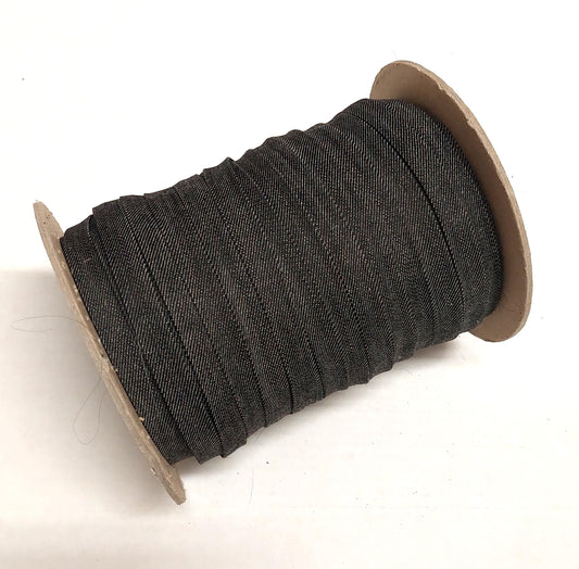 1/2" Dark Navy/Black Denim Stripping 8 oz (5 yds) 0500BTDEN faux leather strips; jewelry cord; trimming;