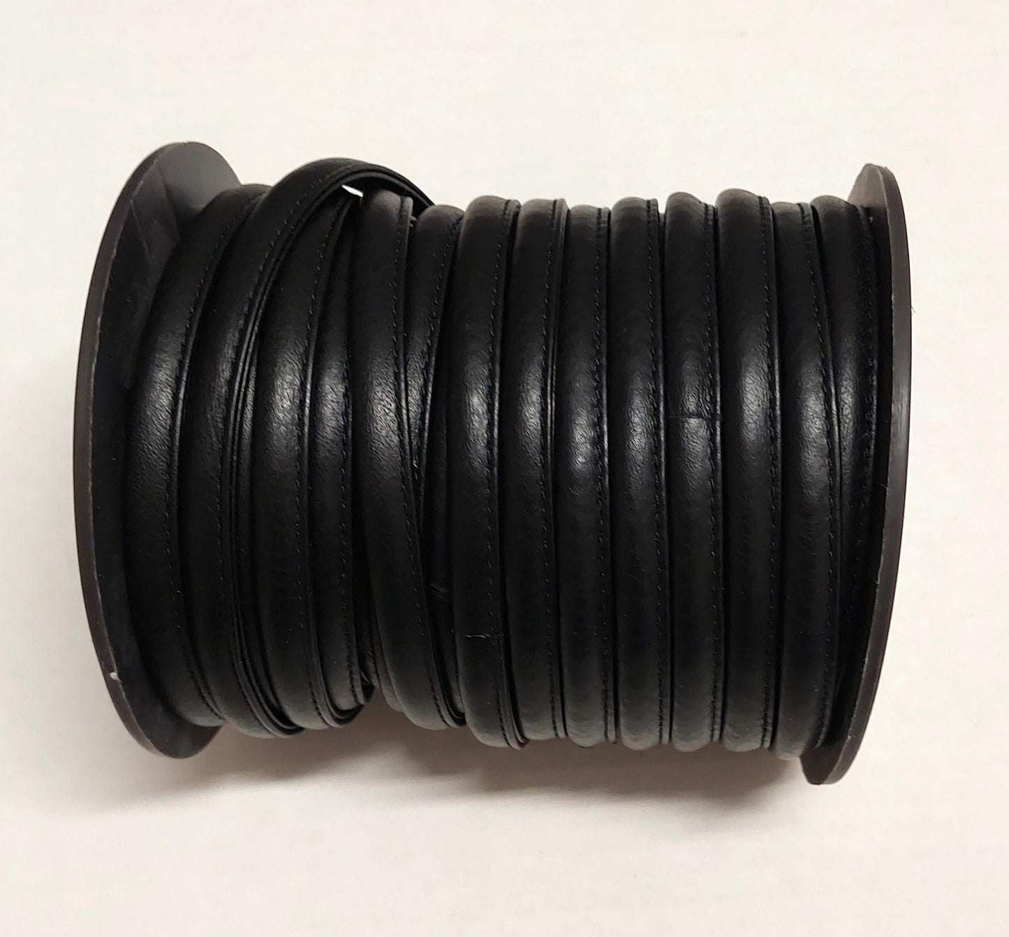 3/8" Stitched and Reinforced Real Leather Cord in Black Fuji Cowhide 3781XDB