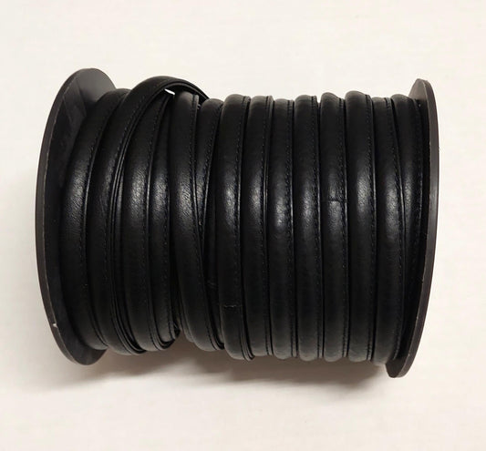 3/8" Stitched and Reinforced Real Leather Cord in Black Fuji Cowhide 3781XDB