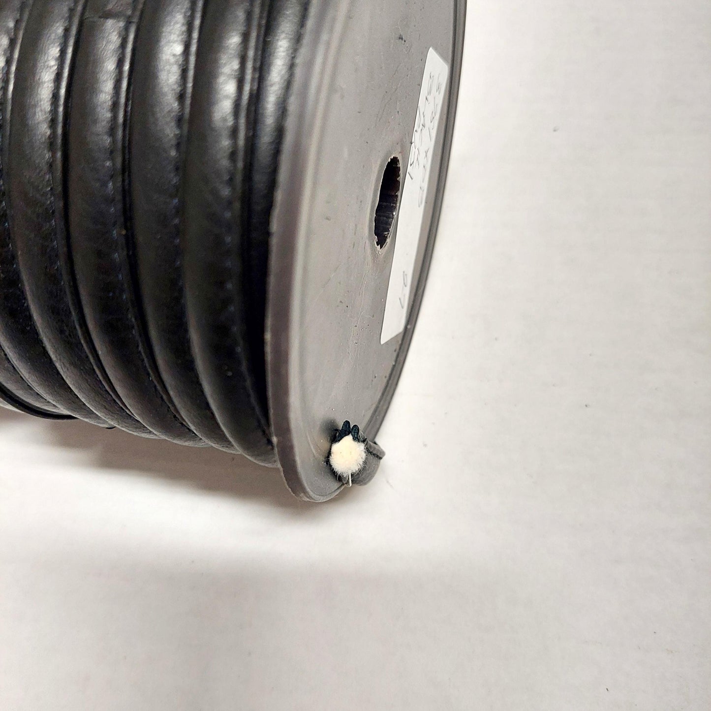 3/8" Stitched and Reinforced Real Leather Cord in Black Fuji Cowhide 3781XDB