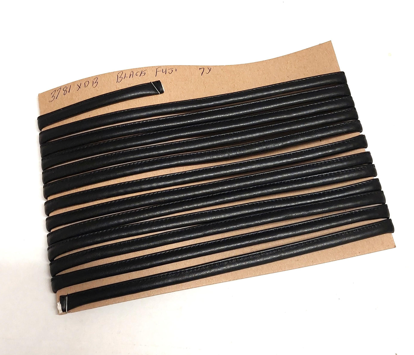 3/8" Stitched and Reinforced Real Leather Cord in Black Fuji Cowhide 3781XDB