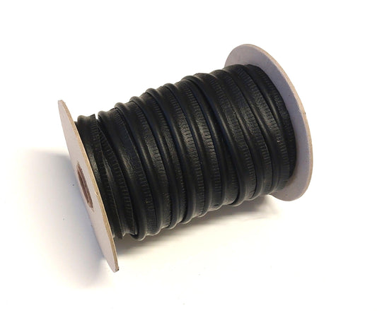 5/8" Polyurethane Faux Leather Upholstery Piping Thick Welting Furniture Handbags Vegan; 3118XUPU Black (5 Yards)