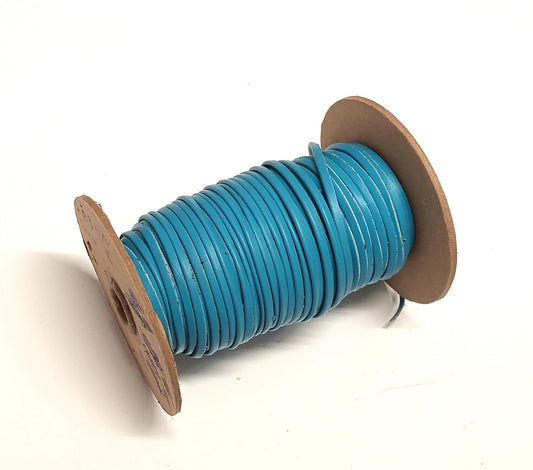 1/8" side folded sky blue Leatherette Lacing (10 yds) 0125DVMAR vegan