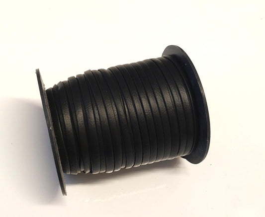 1/4" Polyurethane Leatherette Stripping in Black (10 yds) 0250BUPU faux leather strips; jewelry cord; trimming; vegan leather trim