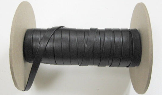 5/16" Double-folded Leatherette Trim in CTD Nappa Black (5 yds) 0312BUCTD