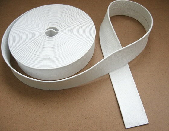 1 1/2"  Folded and Reinforced Soft White Duquesa Cowhide (1 yd) 1500RDB