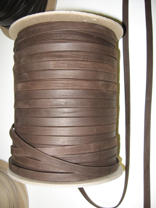 Genuine Lambskin Stripping 3/8" Double-Fold in Medium Brown Nubuck (5 yds) SM0375BL