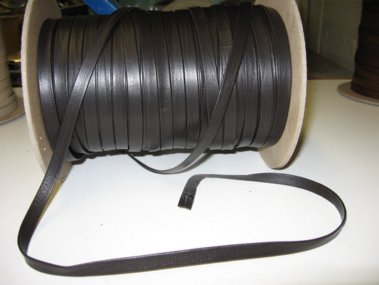 Genuine Lambskin Leather Stripping, 3/8" Double-Fold in Dark Brown (5 yds) SM0375BL