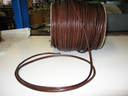 Lamb Leather Round Jewelry Cord 5/32" in Medium Brown, Stitched (5 yds) SM3214XL