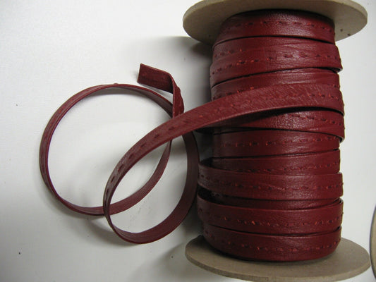 Genuine Lamb Leather Stripping 1/2" Double-Folded in English Red (8 yds) SM3399XL