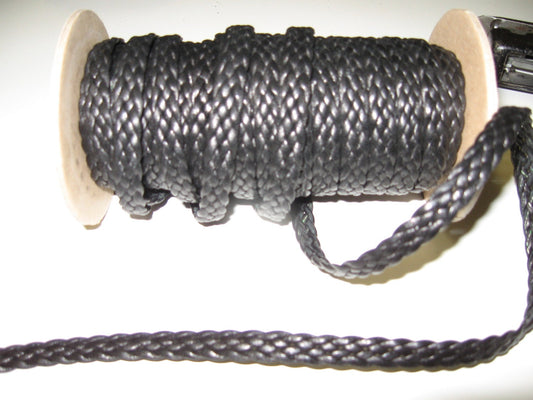 Genuine Lambskin 5-Strand, Leather Braid 3/32" in Black (1 YD) SM0093RL005
