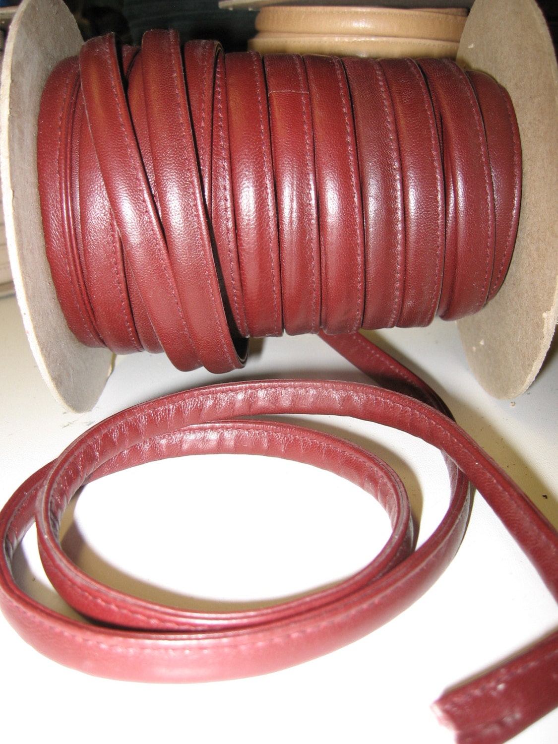 Genuine Lambskin Soft Round Cord 3/8" in Bordo (3 yds) SM3216XL