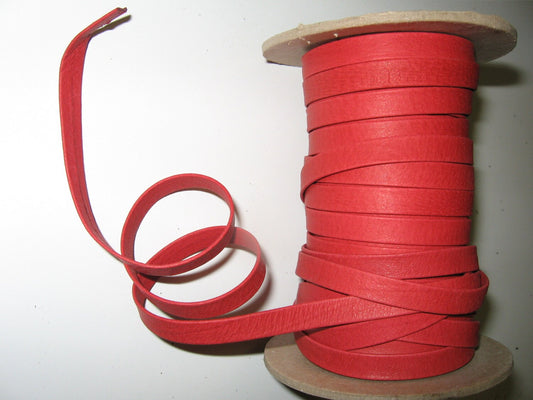 Genuine Pig Leather Stripping 3/8" Double-Folded and Reinforced in Red (4 yds) SM3252XP