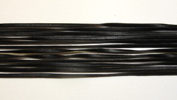 Genuine Cowhide Leather Lacing 3/32" Double-Folded and Reinforced Black 1500 (5 yds) 0093RD9