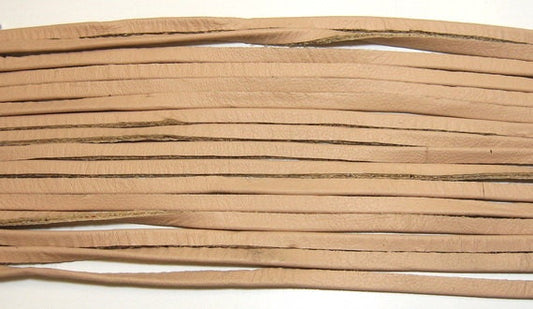 Genuine Cowhide Leather Lacing  5/32" Side-folded & Reinforced in Rose (6 yds) 0156SD9