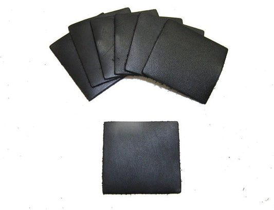 Leather Die Cut Rectangles 2 1/16" x 1 15/16" in Black 10pc