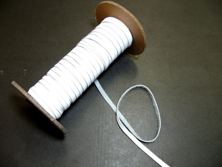 3/16" Flat White Plongé Cowhide Lacing (10 yds) 0187ND9 leather jewelry cord; leather lacing; dream catchers; leather crafts