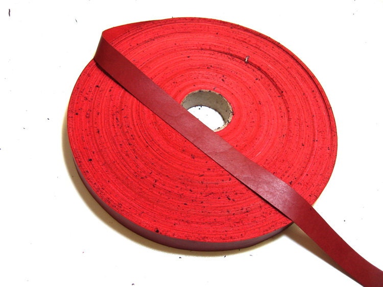 3/4" Flat Cowhide Leather Binding in Fire Red Climax (5 yds) 0750ND9 trim tape; edge binding; leather tape