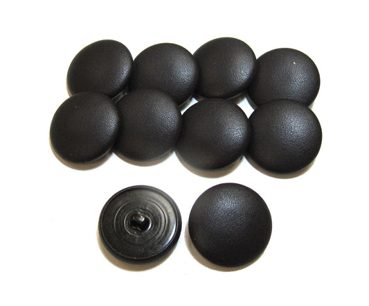 45 Line Cowhide Covered Buttons in Dark Brown 10PC.