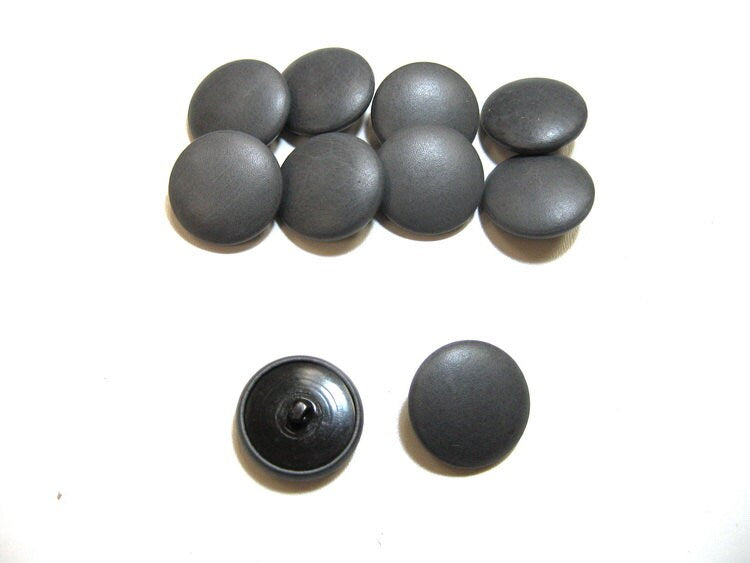 45 Line Cowhide Covered Hopper Back Buttons in Grey 10PC.