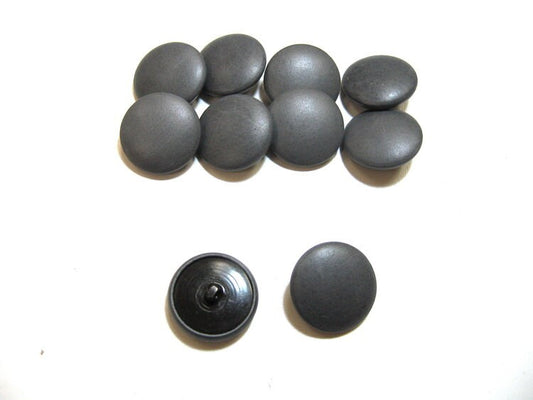 45 Line Cowhide Covered Hopper Back Buttons in Grey 10PC.
