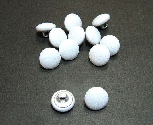 20 Line Cowhide Covered Hopper Back Buttons in White 12PC.