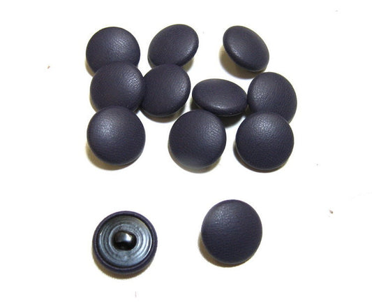 30 Line Cowhide Leather Covered Hopper-back Buttons in Mauve 12PC