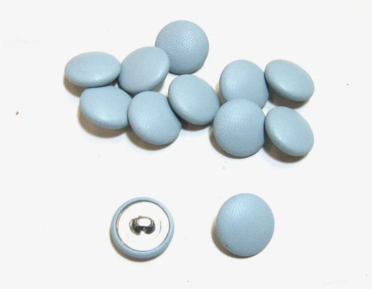 30 Line Cowhide Covered, Hopper-Back Buttons in Baby Blue (12PC)