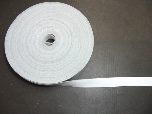 3/4" Flat Cowhide Leather Binding in White Plongé (5 YDS) 0750ND9 trim tape; edge binding; leather tape