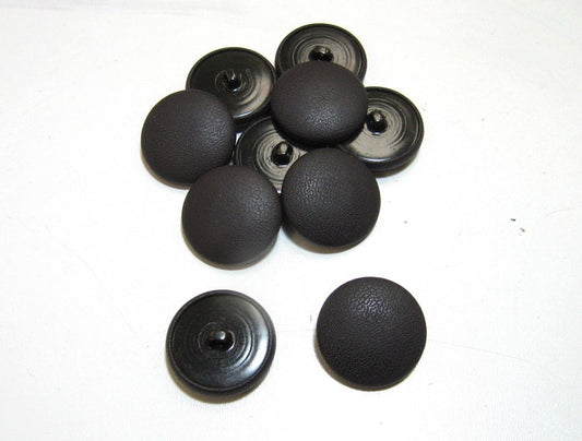 45 Line Cowhide Covered Buttons in Chocolate Brown (10PC.)