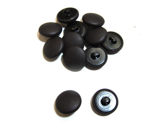30 Line, Cowhide Covered, Hopper Back Buttons in Chocolate Brown (12 PC.)