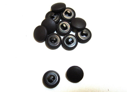 24 Line Cowhide Covered Hopper Back Buttons in Chocolate Brown 12pc.