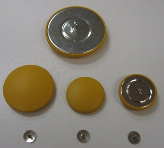 Yellow Leather Covered Buttons