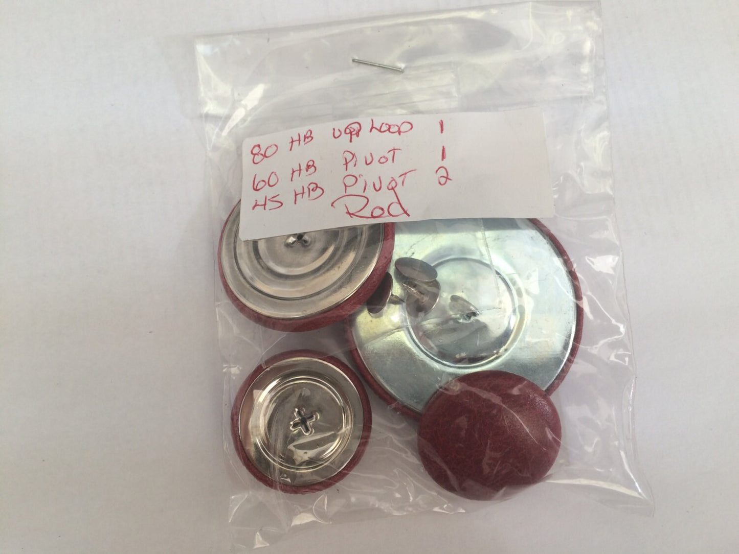 Red Leather Covered Buttons